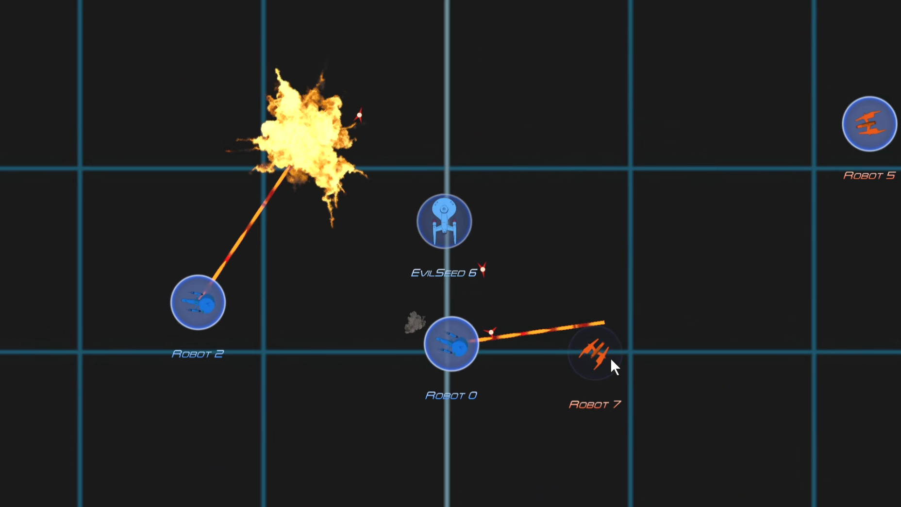 Starships battling in UnityTrek